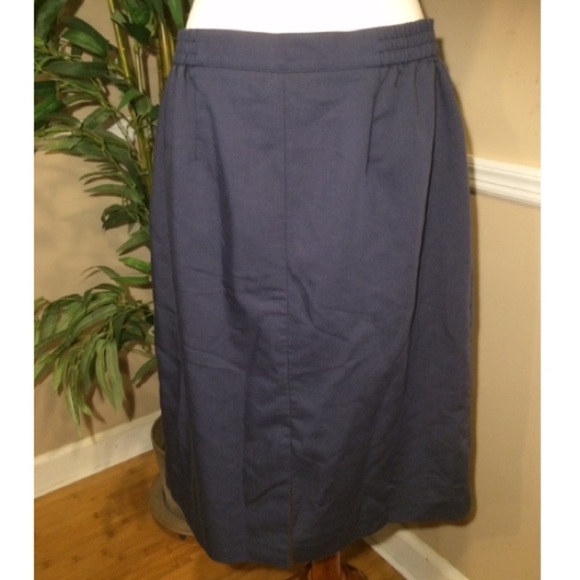 Vintage Navy Blue Pencil Skirt - Picture 7 of 8
